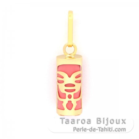 Colgante de Oro 18K y gata Rosa - 10 mm - Mana