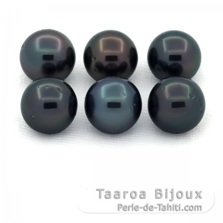 Lote de 6 Perlas de Tahiti Redondas D de 8.5 a 8.8 mm