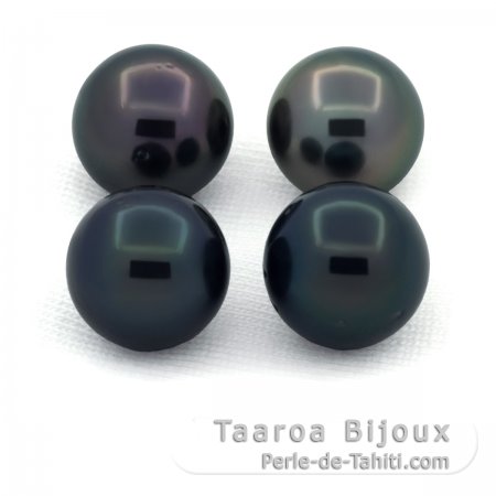 Lote de 4 Perlas de Tahiti Redondas C/D de 10 a 10.3 mm