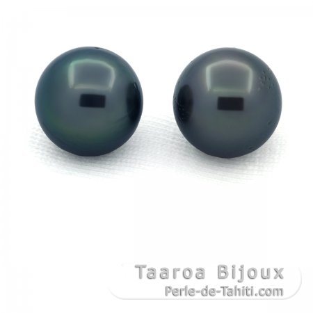Lote de 2 Perlas de Tahiti Semi-Redondas D de 10.2 mm