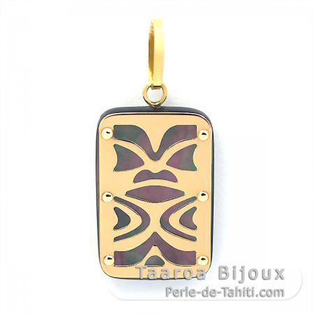 Colgante de Oro 18Kl y Nacarado de Tahiti - Dimensiones = 18 X 12 mm - Oportunidad
