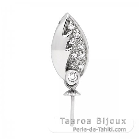 Colgante de Plata Rodiada para 1 Perla de 8 a 14 mm