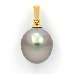 Colgante de Oro 18Kl y 1 Perla de Tahiti Semi-Barroca B 11.1 mm