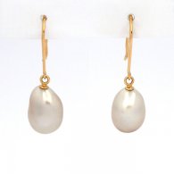 Aretes de Oro 18Kl y 2 Keishis de Tahiti