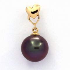 Colgante de Oro 18Kl y 1 Perla de Tahiti Redonda A 10.3 mm