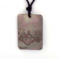 Pendiente en nacarado y Collar de Algodn