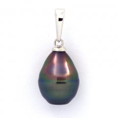 Colgante de Plata y 1 Perla de Tahiti Anillada B 9.2 mm