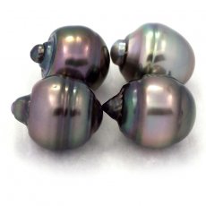Lote de 4 Perlas de Tahiti Anilladas C de 13 a 13.1 mm