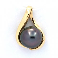 Colgante de Gold 14k y 1 Perla de Tahiti Redonda B 8.3 mm