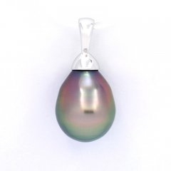 Colgante de Plata y 1 Perla de Tahiti Semi-Barroca B 9.6 mm