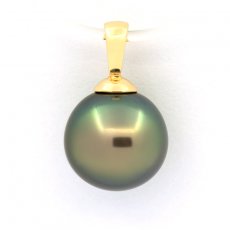 Colgante de Oro 18Kl y 1 Perla de Tahiti Semi-Redonda B 9.8 mm