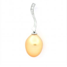 Colgante de Plata y 1 Perla de Australia Semi-Barroca B/C 11.1 mm