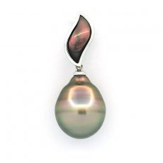 Colgante de Plata y 1 Perla de Tahiti Anillada C 12.2 mm