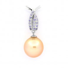 Colgante de Plata y 1 Perla de Australia Semi-Barroca B/C 11.7 mm