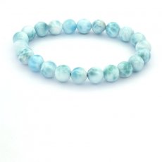 Pulsera de 22 perlas de Larimar - 8 a 8.4 mm - 15 cm - 18 gr