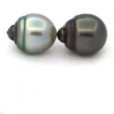 Lote de 2 Perlas de Tahiti Anilladas C 12.9 y 13.3 mm