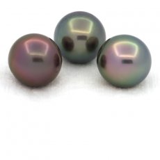 Lote de 3 Perlas de Tahiti Semi-Redondas C de 12.5 a 12.7 mm