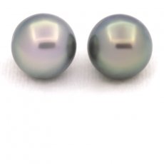 Lote de 2 Perlas de Tahiti Redondas C 12 mm