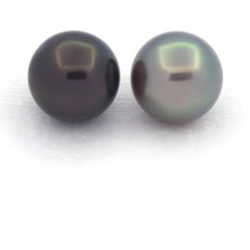 Lote de 2 Perlas de Tahiti Redondas C 10.8 mm