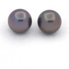 Lote de 2 Perlas de Tahiti Redondas C 10.4 y 10.5 mm