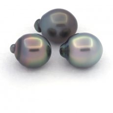 Lote de 3 Perlas de Tahiti Semi-Barrocas B de 11 a 11.3 mm