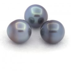 Lote de 3 Perlas de Tahiti Semi-Barrocas B de 10.8 a 10.9 mm