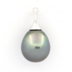 Colgante de Plata y 1 Perla de Tahiti Semi-Barroca C 14.5 mm