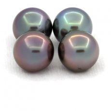 Lote de 4 Perlas de Tahiti Redondas C de 10.6 a 10.7 mm