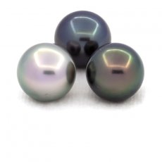 Lote de 3 Perlas de Tahiti Redondas C de 11.2 a 11.4 mm
