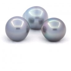 Lote de 3 Perlas de Tahiti Semi-Barrocas C de 13.6 a 13.8 mm