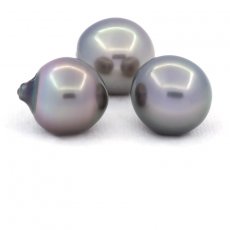 Lote de 3 Perlas de Tahiti Semi-Barrocas B/C de 13.5 a 13.7 mm