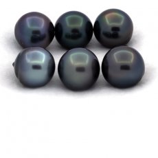 Lote de 6 Perlas de Tahiti Semi-Barrocas C de 12 a 12.4 mm