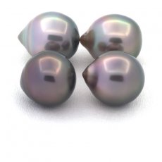 Lote de 4 Perlas de Tahiti Semi-Barrocas B de 10 a 10.1 mm