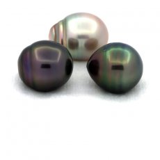 Lote de 3 Perlas de Tahiti Anilladas C de 12.6 a 12.8 mm