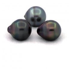 Lote de 3 Perlas de Tahiti Anilladas C de 12 a 12.4 mm
