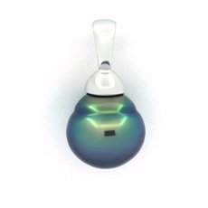 Colgante de Plata y 1 Perla de Tahiti Semi-Barroca C+ 8.9 mm