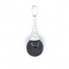Colgante de Plata y 1 Perla de Tahiti Semi-Barroca C 8.7 mm