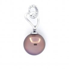 Colgante de Plata y 1 Perla de Tahiti Semi-Barroca C 10.6 mm