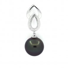 Colgante de Plata y 1 Perla de Tahiti Redonda C 11.3 mm