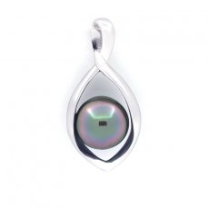Colgante de Plata y 1 Perla de Tahiti Semi-Barroca C 8.4 mm