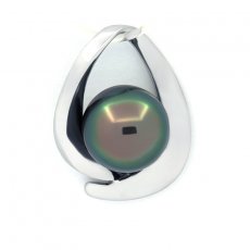 Colgante de Plata y 1 Perla de Tahiti Semi-Barroca C 10.3 mm