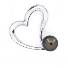 Colgante de Plata y 1 Perla de Tahiti Semi-Barroca C 9.2 mm