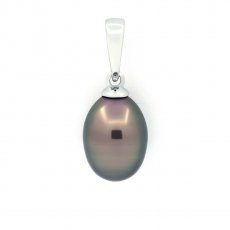 Colgante de Plata y 1 Keishi de Tahiti