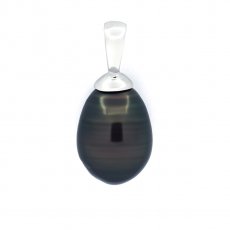 Colgante de Plata y 1 Keishi de Tahiti