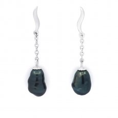 Aretes de Plata y 2 Keishis de Tahiti