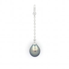 Colgante de Plata y 1 Keishi de Tahiti