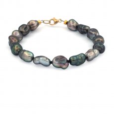 Pulsera de 15 Keishis de Tahiti y Oro 18Kl