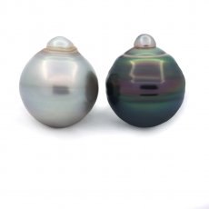 Lote de 2 Perlas de Tahiti Anilladas C 12.7 mm