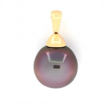 Colgante de Oro 18Kl y 1 Perla de Tahiti Semi-Barroca B 10.3 mm