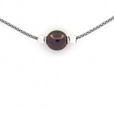 Pulsera de Plata y 1 Perla de Tahiti Semi-Barroca B 10.4 mm